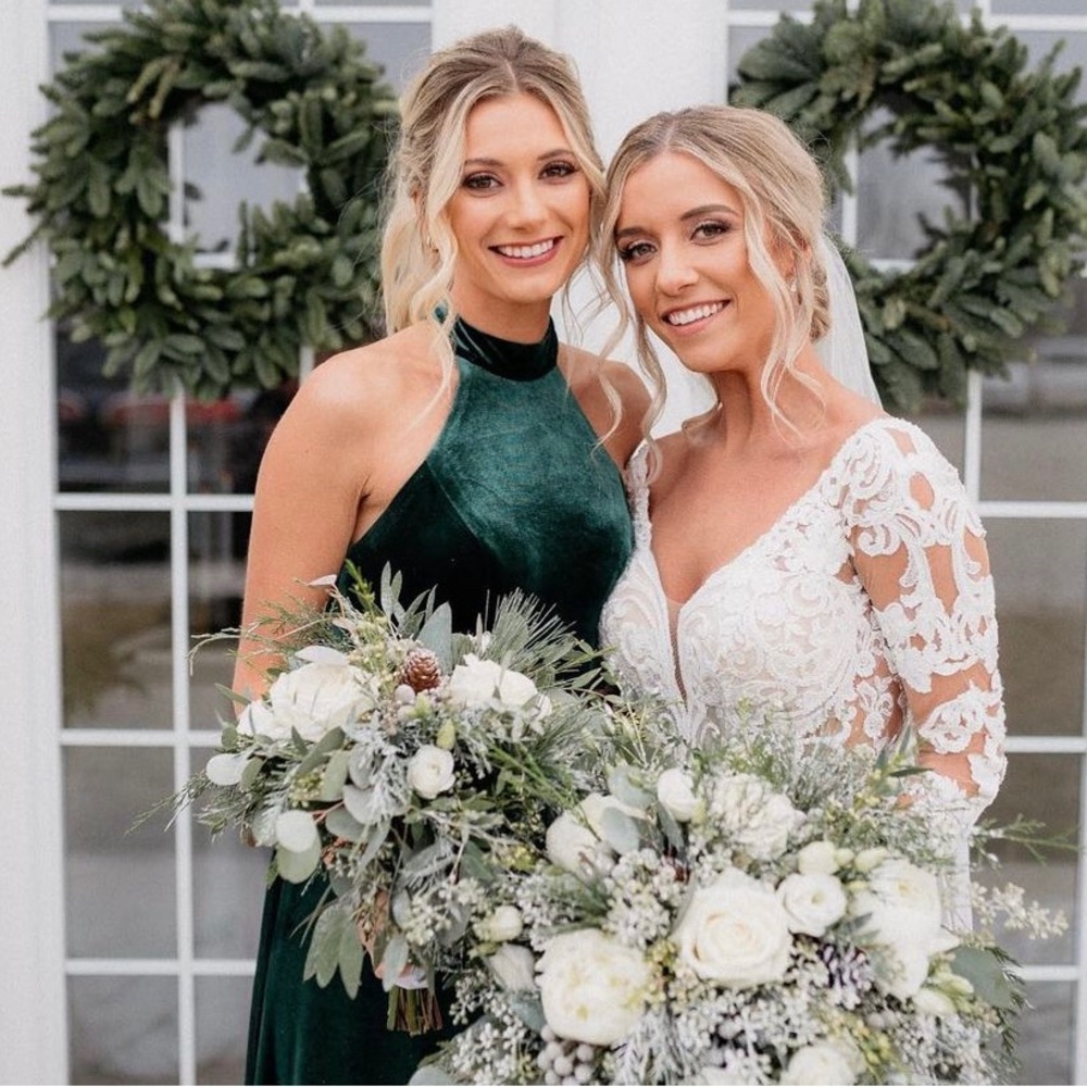 Revelry halter emerald green dress